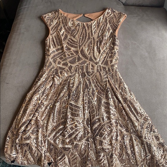 Badgley Mischka Dresses Belle Badgley Mischka Rose Gold Sequin